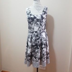 Black and white sleeveless dress